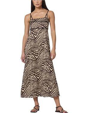 $309 NWT Lusana “Candice” Linen Dress in Zebra Sz Small